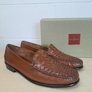 Cole Haan Catalina Woven Leather Slip On Dress Loafer Terracotta Sz10